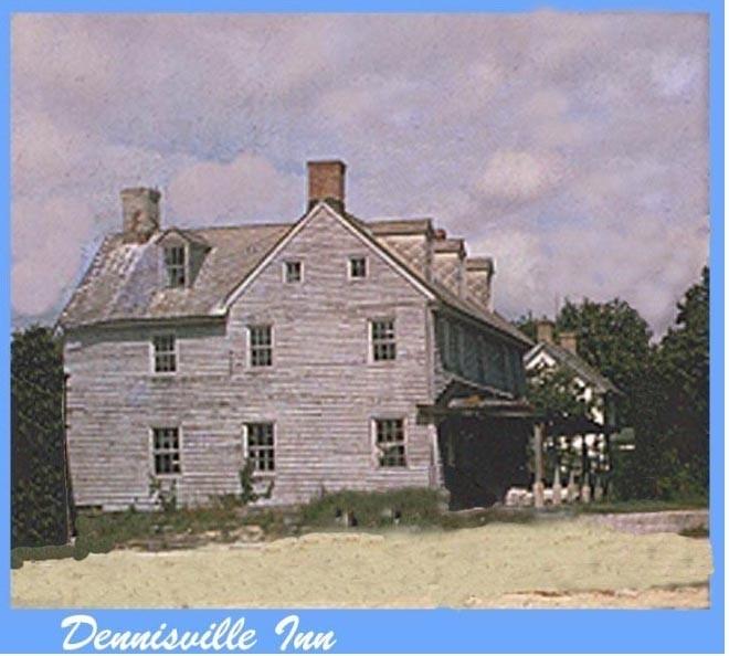 Hand colored sideview of Dennisville Inn