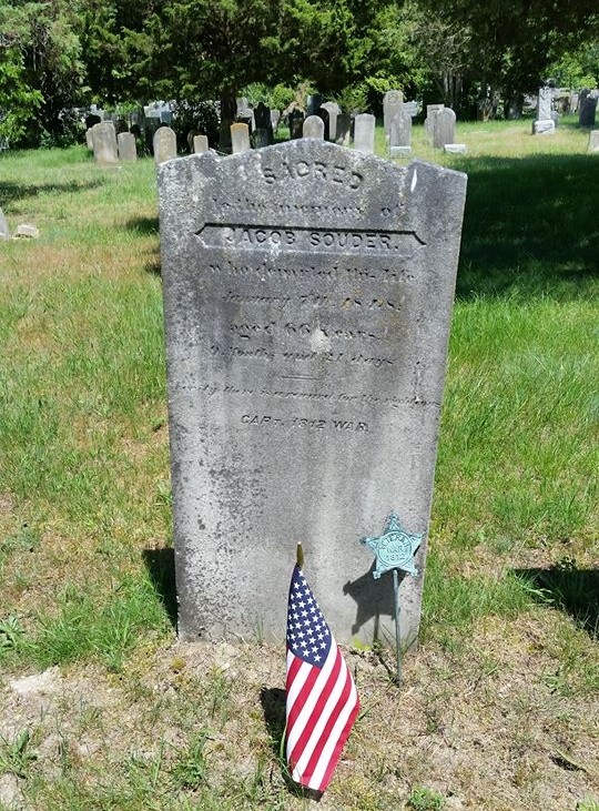 Jacob Souder marker with flag