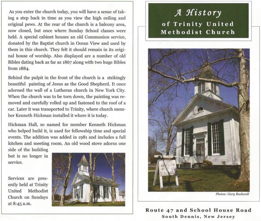History of Trinity Methodist brochure outside