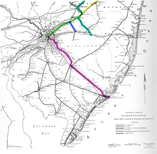 1854 map South Jersey Railroad