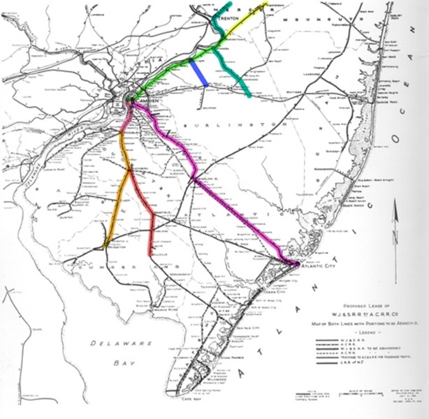 1861 map South Jersey Railroad
